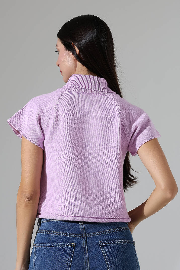 Balıkçı Yaka Kısa Kollu Triko Kazak Kadın Slim Fit Yumuşak Dokulu Şık Günlük Kazak - 22
